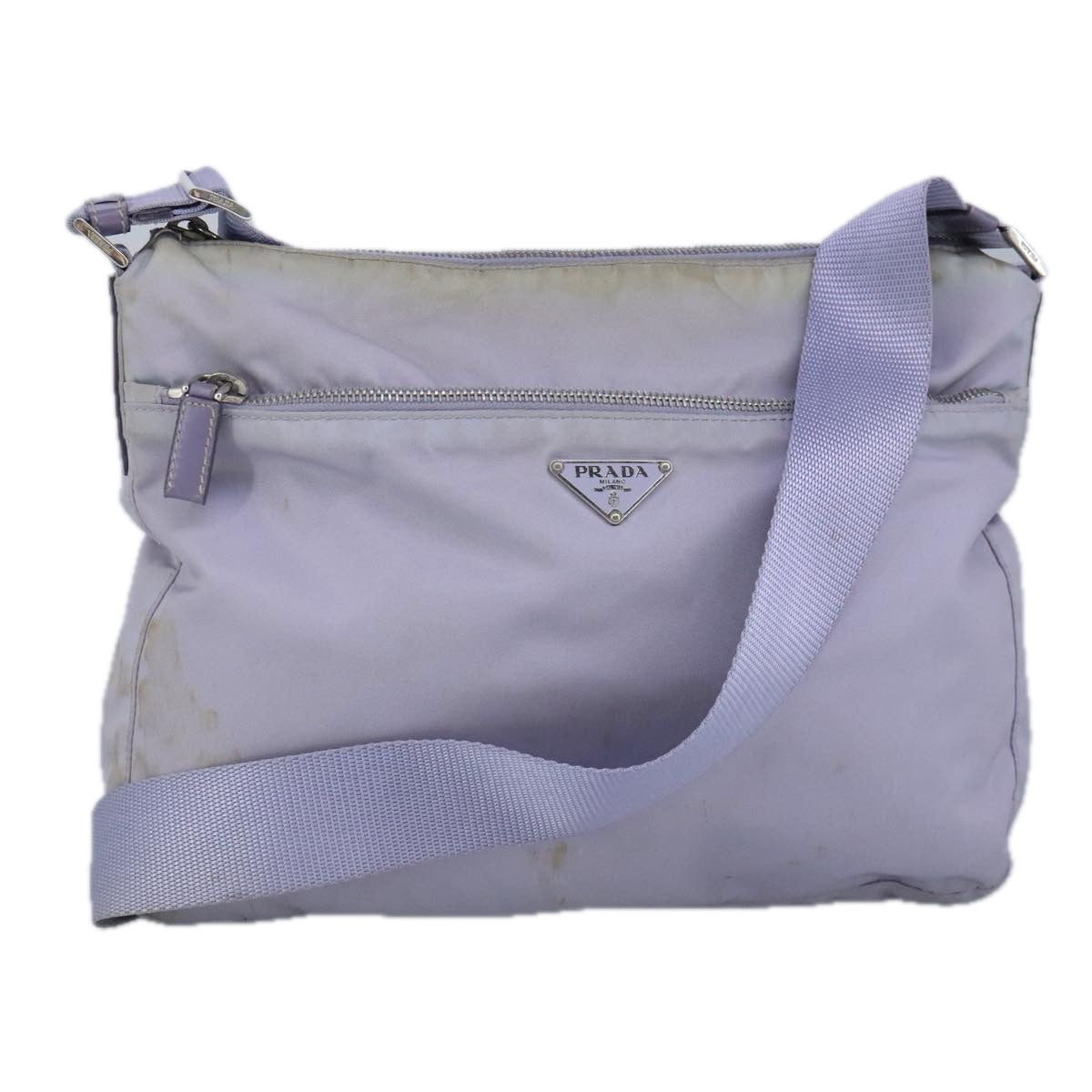 PRADA Shoulder Bag Nylon Purple Silver Auth 99162