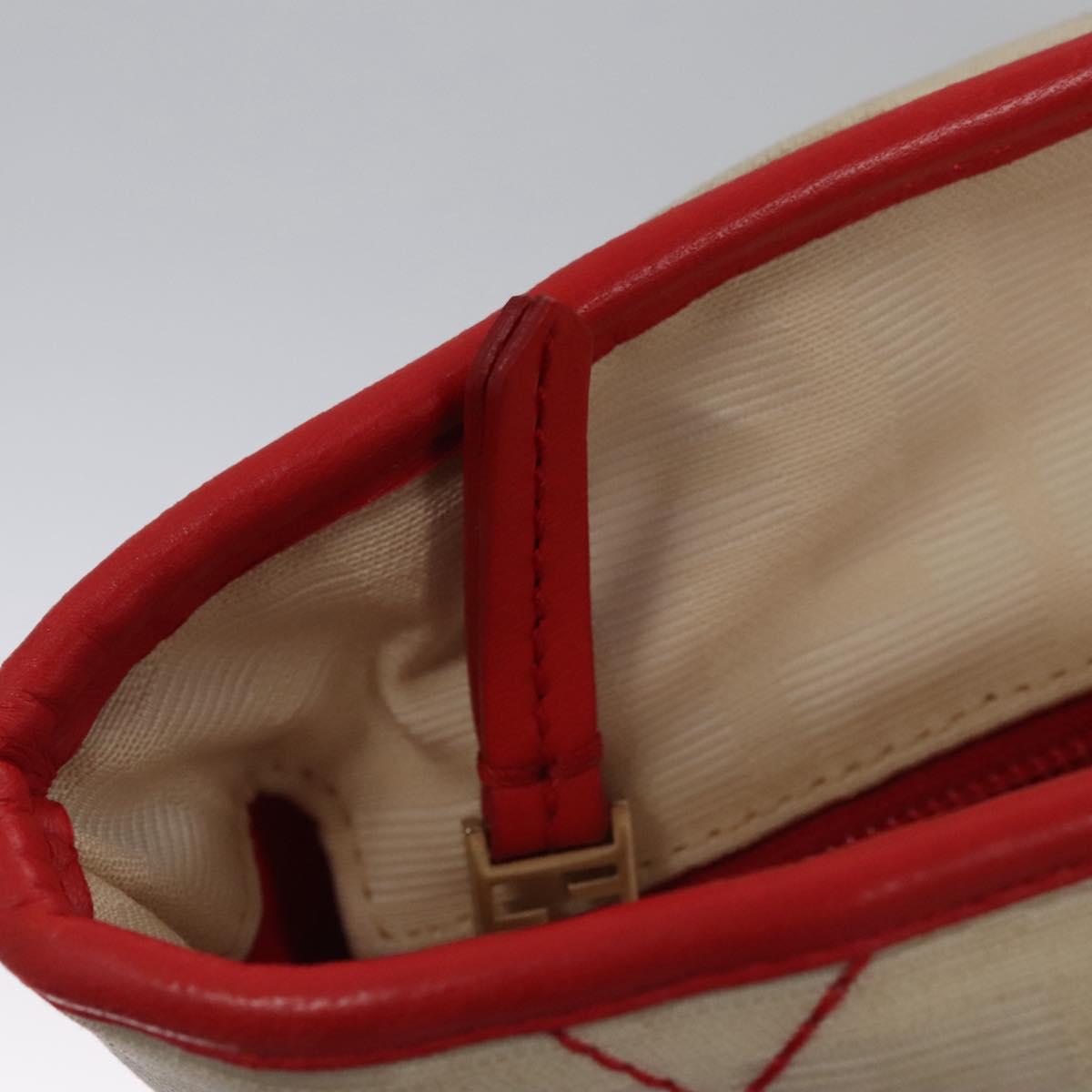 FENDI Zucca Canvas Chain Tote Bag Beige Auth 99179