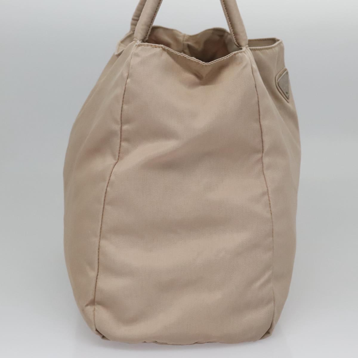 PRADA Hand Bag Nylon Beige Auth 99182