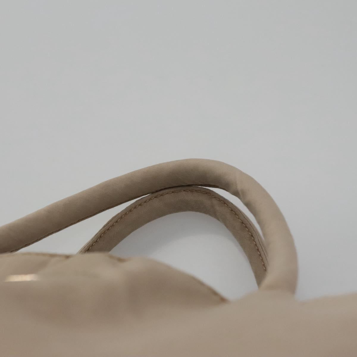PRADA Hand Bag Nylon Beige Auth 99182