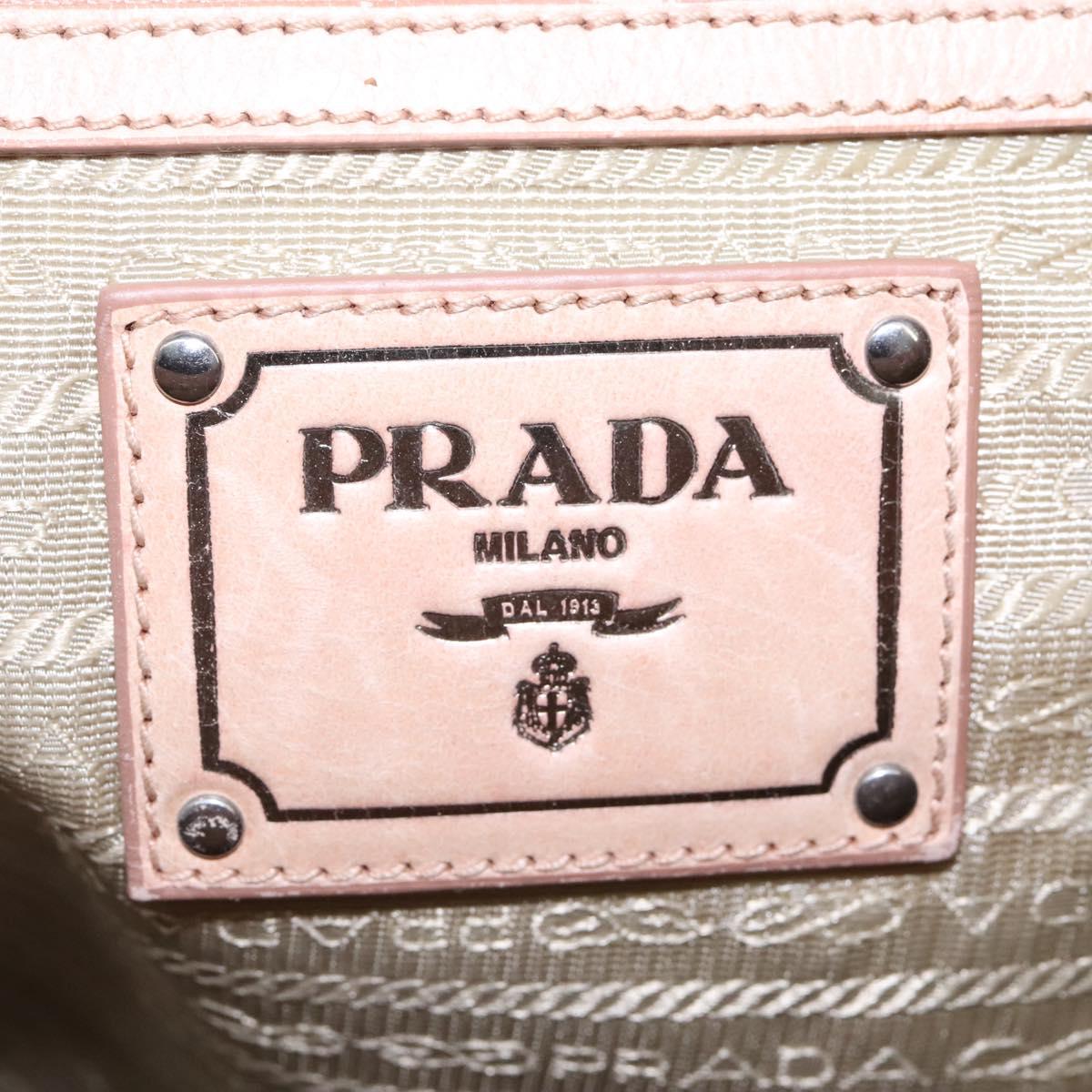 PRADA Hand Bag Leather Pink Auth 99198