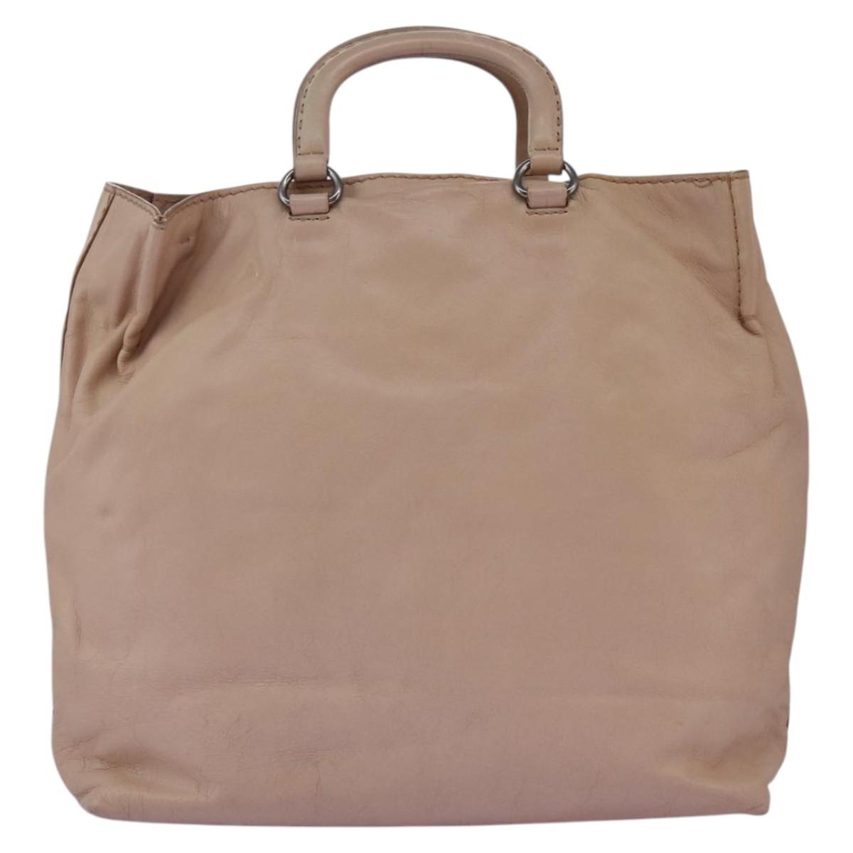 PRADA Hand Bag Leather Pink Auth 99198