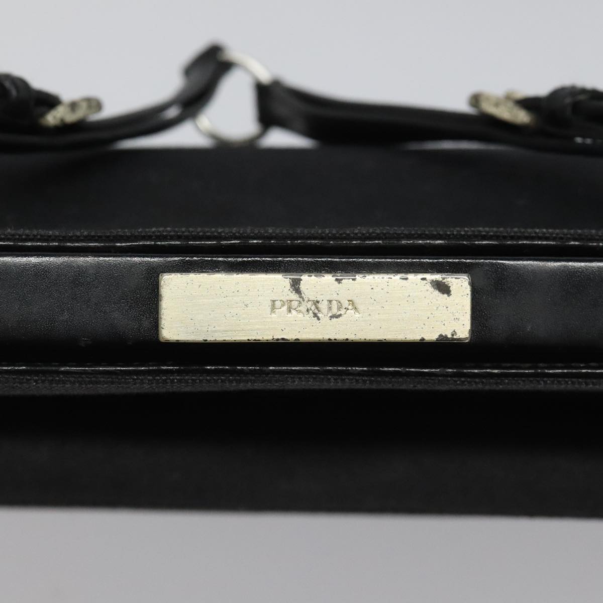 PRADA Shoulder Bag Canvas Black Auth 99211