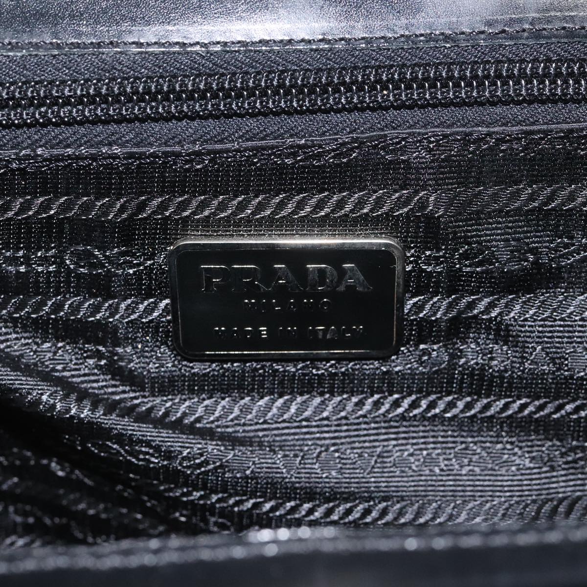 PRADA Shoulder Bag Canvas Black Auth 99211