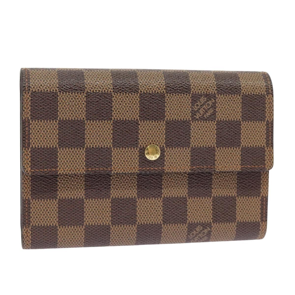 LOUIS VUITTON Damier Ebene Porte Tresor Etui Papie Wallet N61202 LV Auth 99243