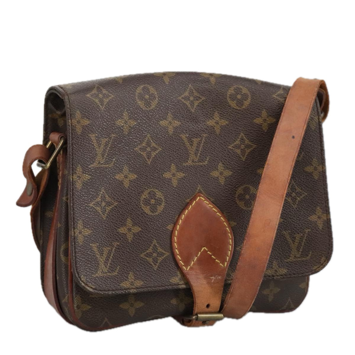 LOUIS VUITTON Monogram Cartouchiere MM Shoulder Bag M51253 LV Auth 99280