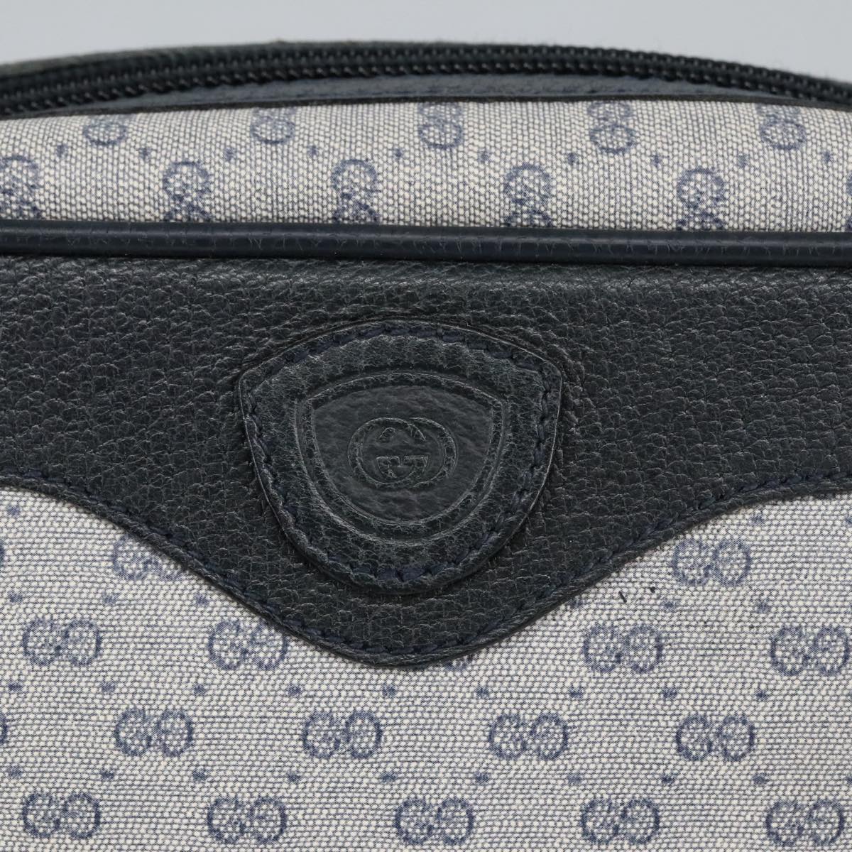 GUCCI Micro GG Supreme Clutch Bag PVC Navy Gold 014 89 0094 Auth 99300