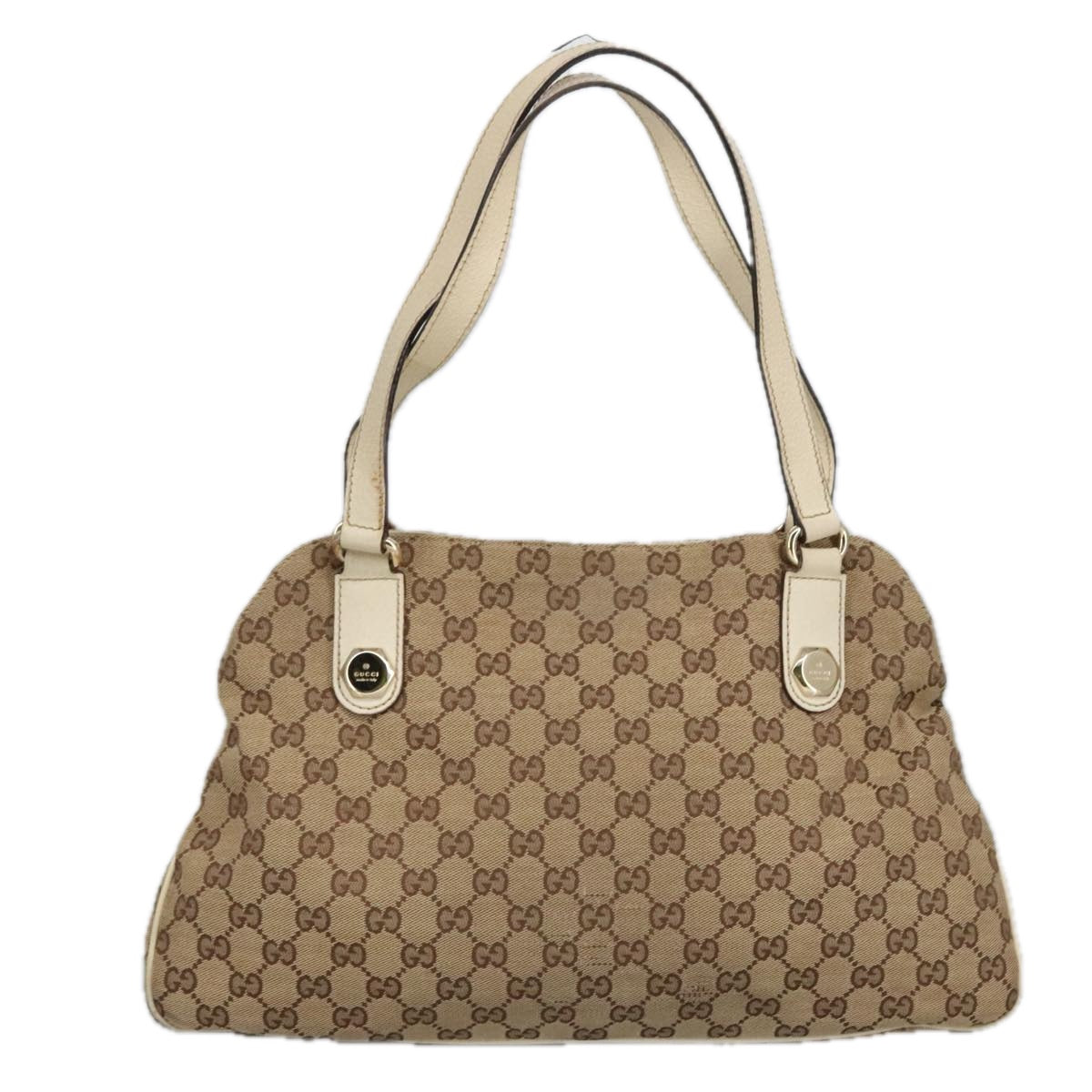 GUCCI GG Canvas Tote Bag Beige Gold 163288 Auth 99307