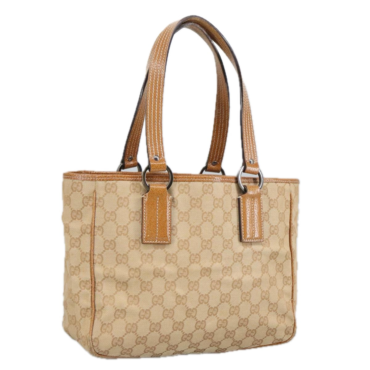 GUCCI GG Canvas Shoulder Bag Beige 113019 Auth 99309