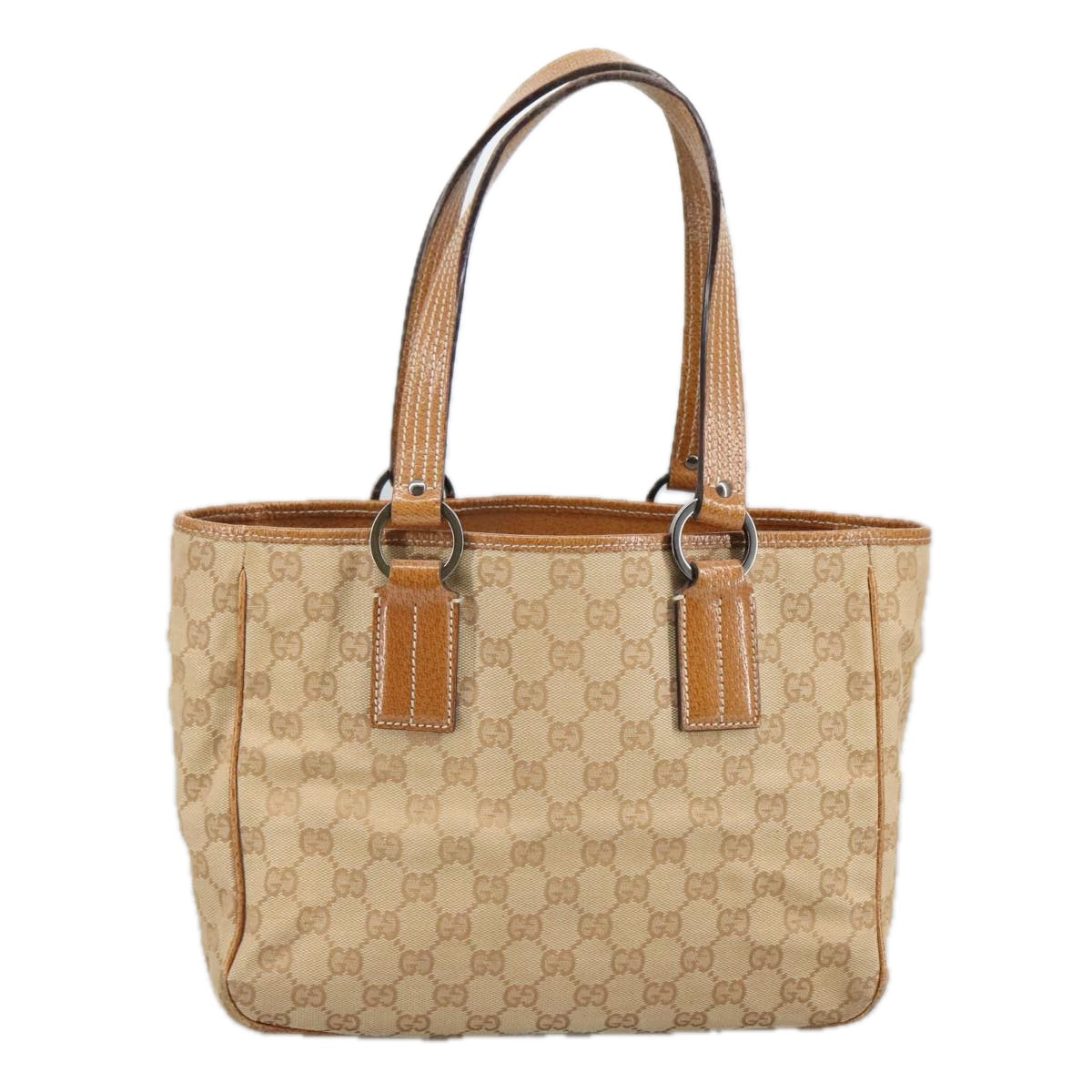 GUCCI GG Canvas Shoulder Bag Beige 113019 Auth 99309