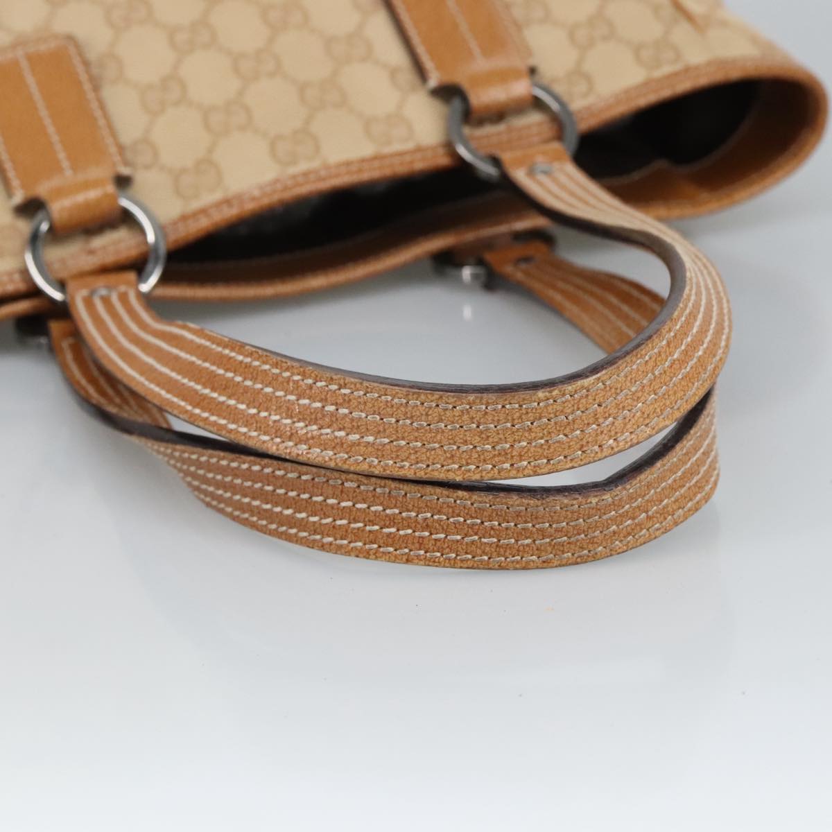 GUCCI GG Canvas Shoulder Bag Beige 113019 Auth 99309