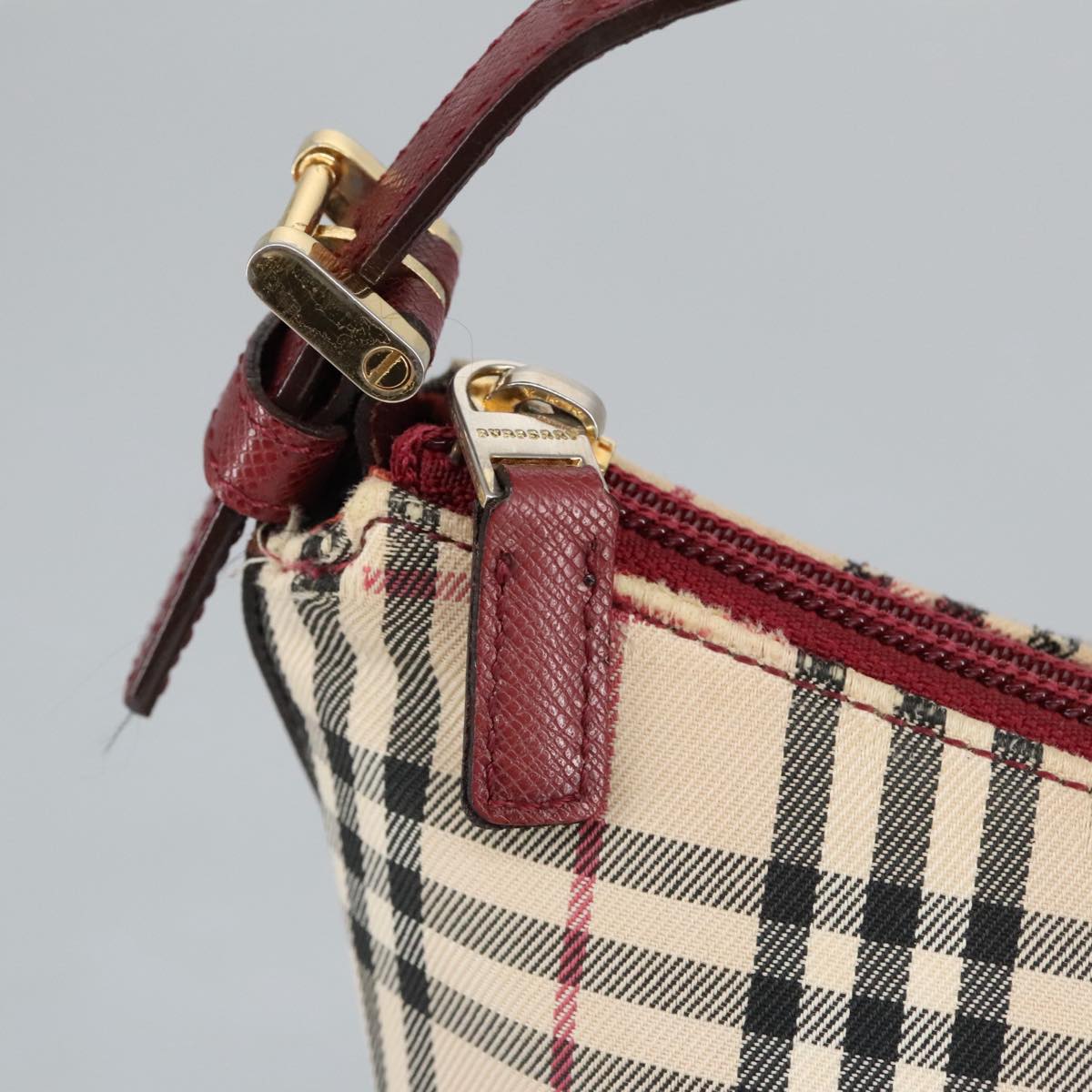 BURBERRY Nova Check Shoulder Bag Canvas Beige Auth 99336