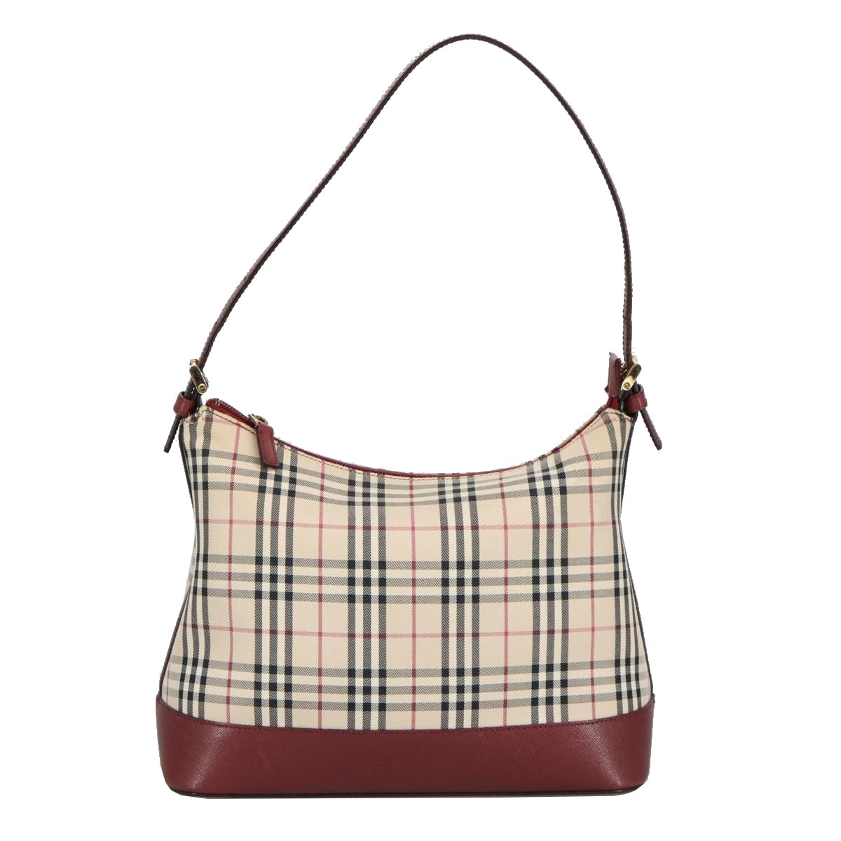 BURBERRY Nova Check Shoulder Bag Canvas Beige Auth 99336