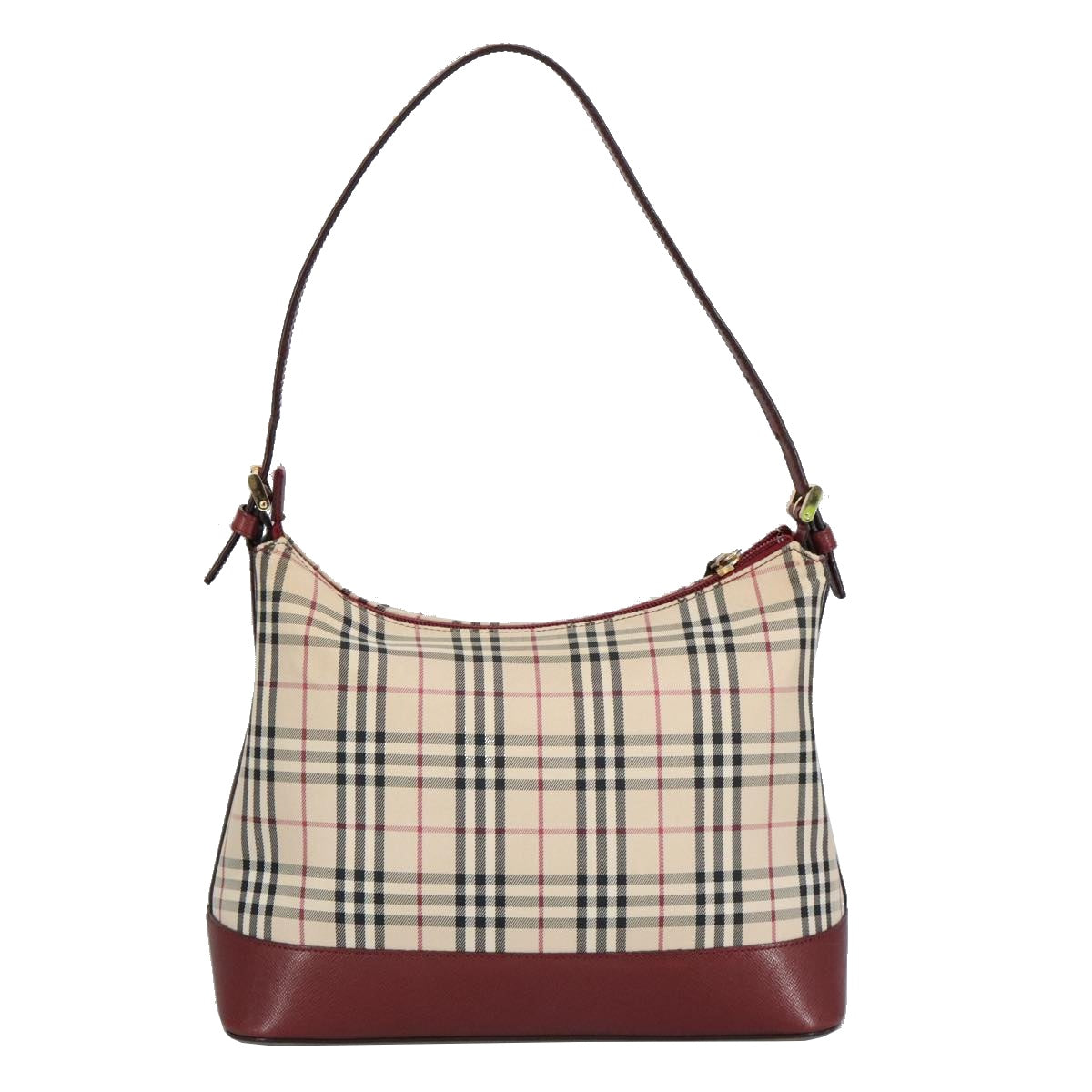 BURBERRY Nova Check Shoulder Bag Canvas Beige Auth 99336