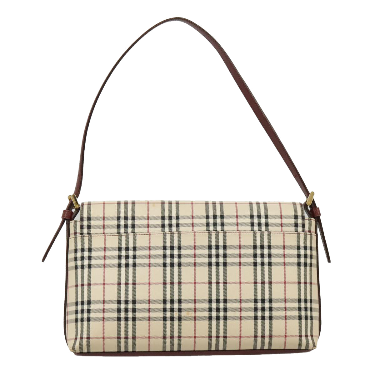 BURBERRY Nova Check Shoulder Bag Canvas Beige Auth 99337