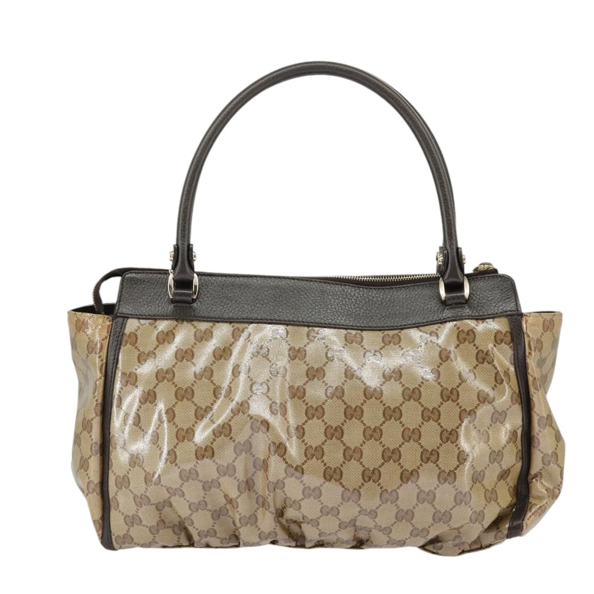 GUCCI GG Crystal Shoulder Bag Beige Gold 327787 Auth 99347