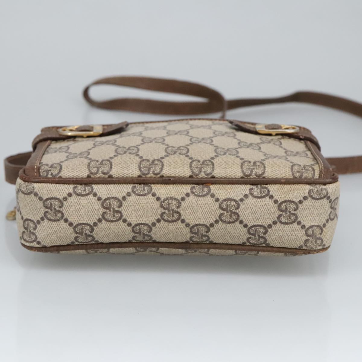 GUCCI GG Supreme Shoulder Bag PVC Beige Auth 99351