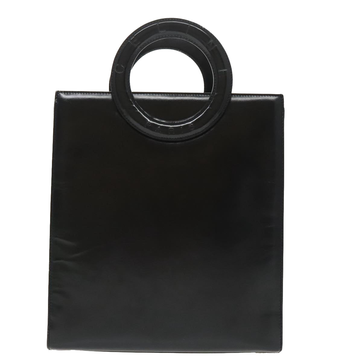 CELINE Hand Bag Leather 2way Black Auth 99381