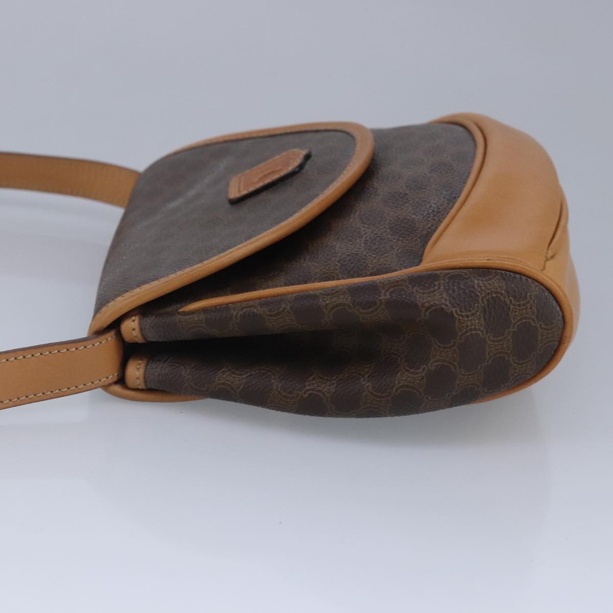 CELINE Macadam Canvas Shoulder Bag Brown Auth 99421