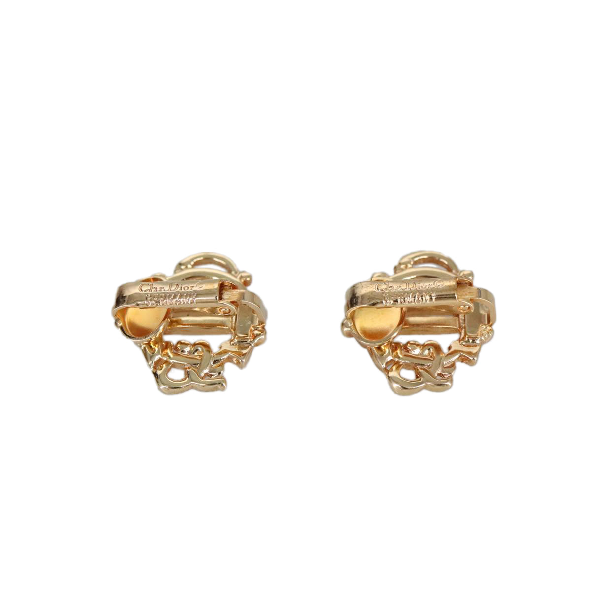 Christian Dior Earring metal Gold Tone Auth 99436