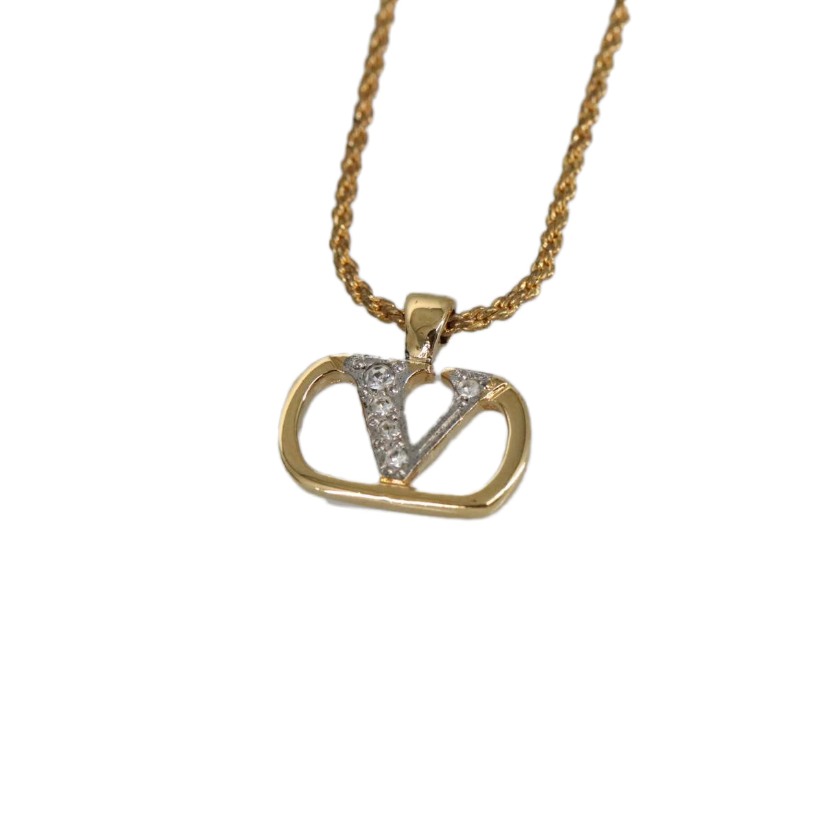 VALENTINO Necklace metal Gold Tone Auth 99444