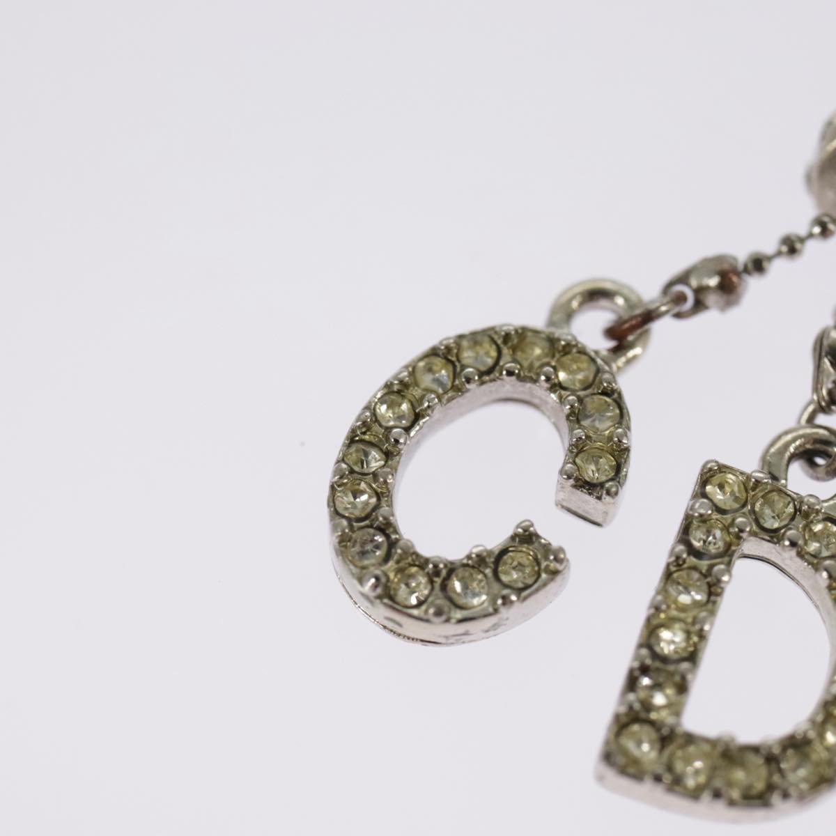 Christian Dior Necklace metal Silver tone Auth 99445