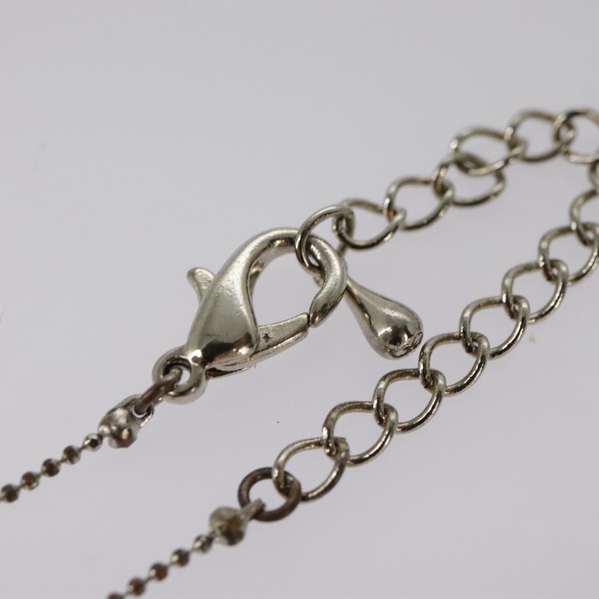 Christian Dior Necklace metal Silver tone Auth 99445