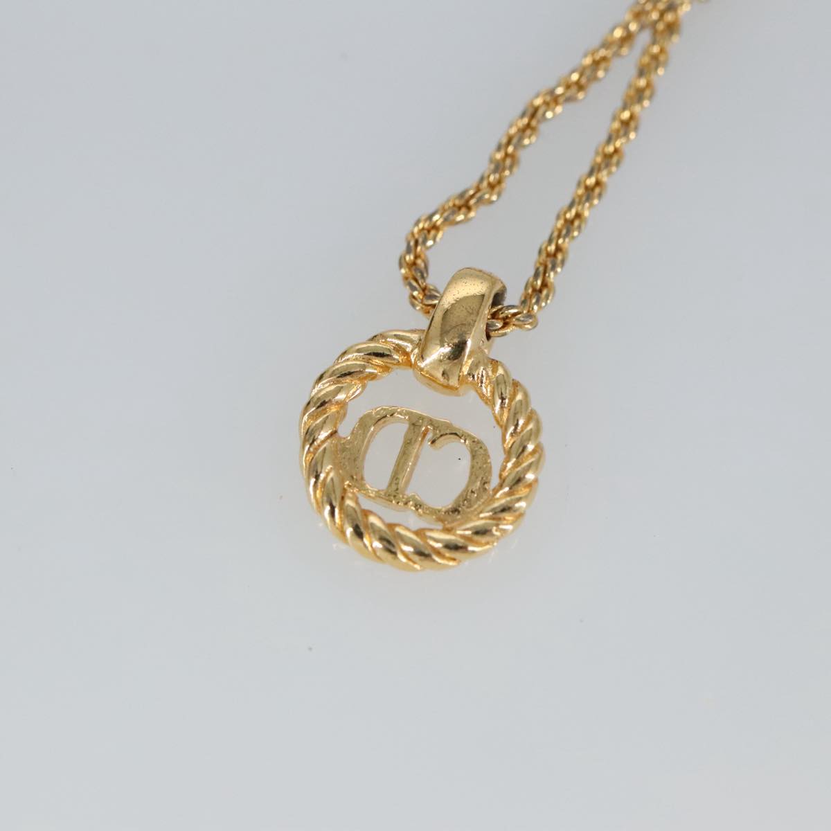 Christian Dior Necklace metal Gold Tone Auth 99447