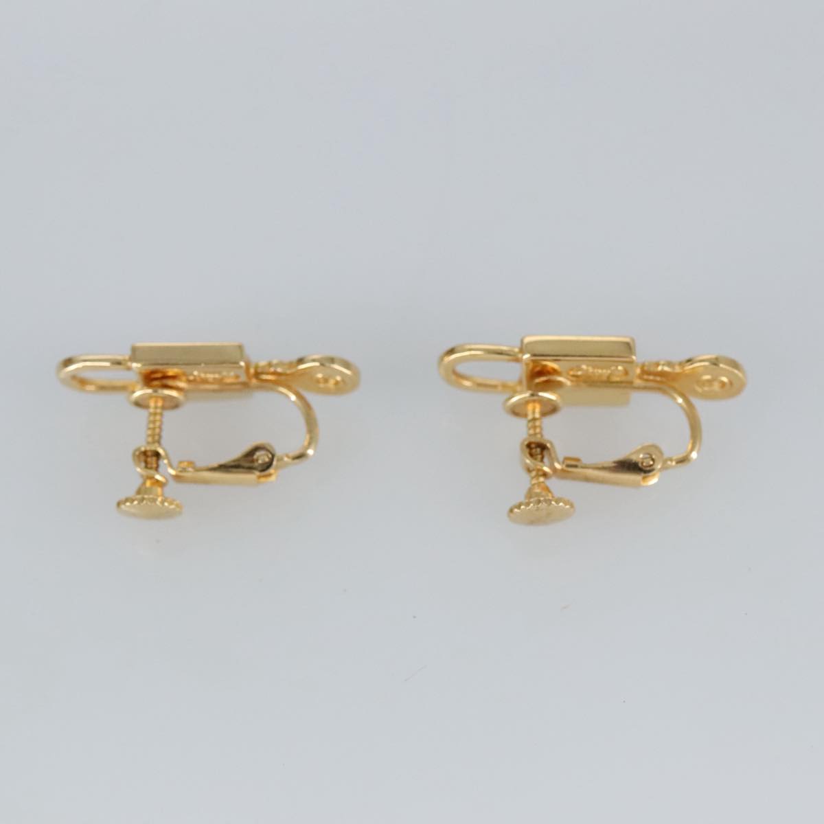 Christian Dior Earring metal Gold Tone Auth 99455