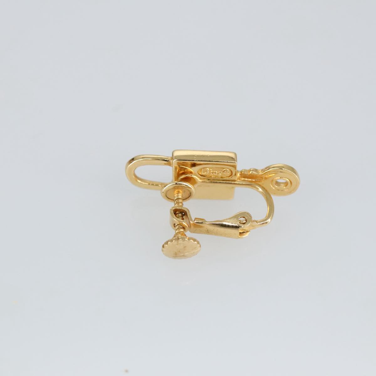 Christian Dior Earring metal Gold Tone Auth 99455