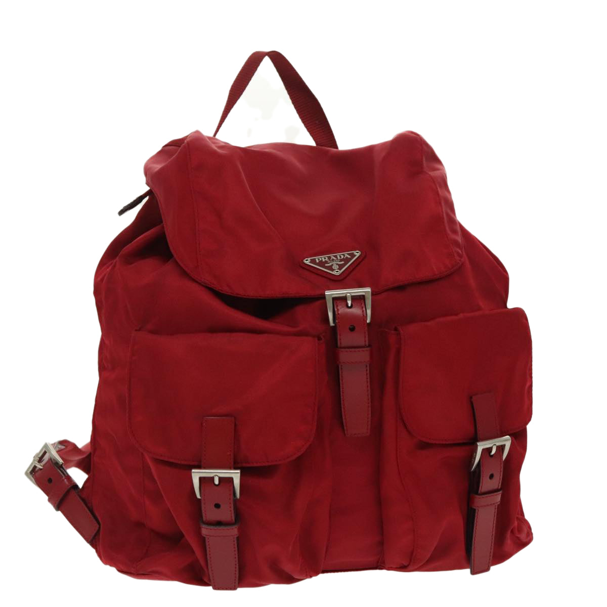 PRADA Backpack Nylon Red Auth 99487