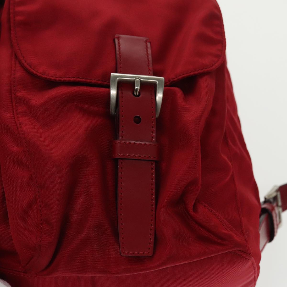 PRADA Backpack Nylon Red Auth 99487