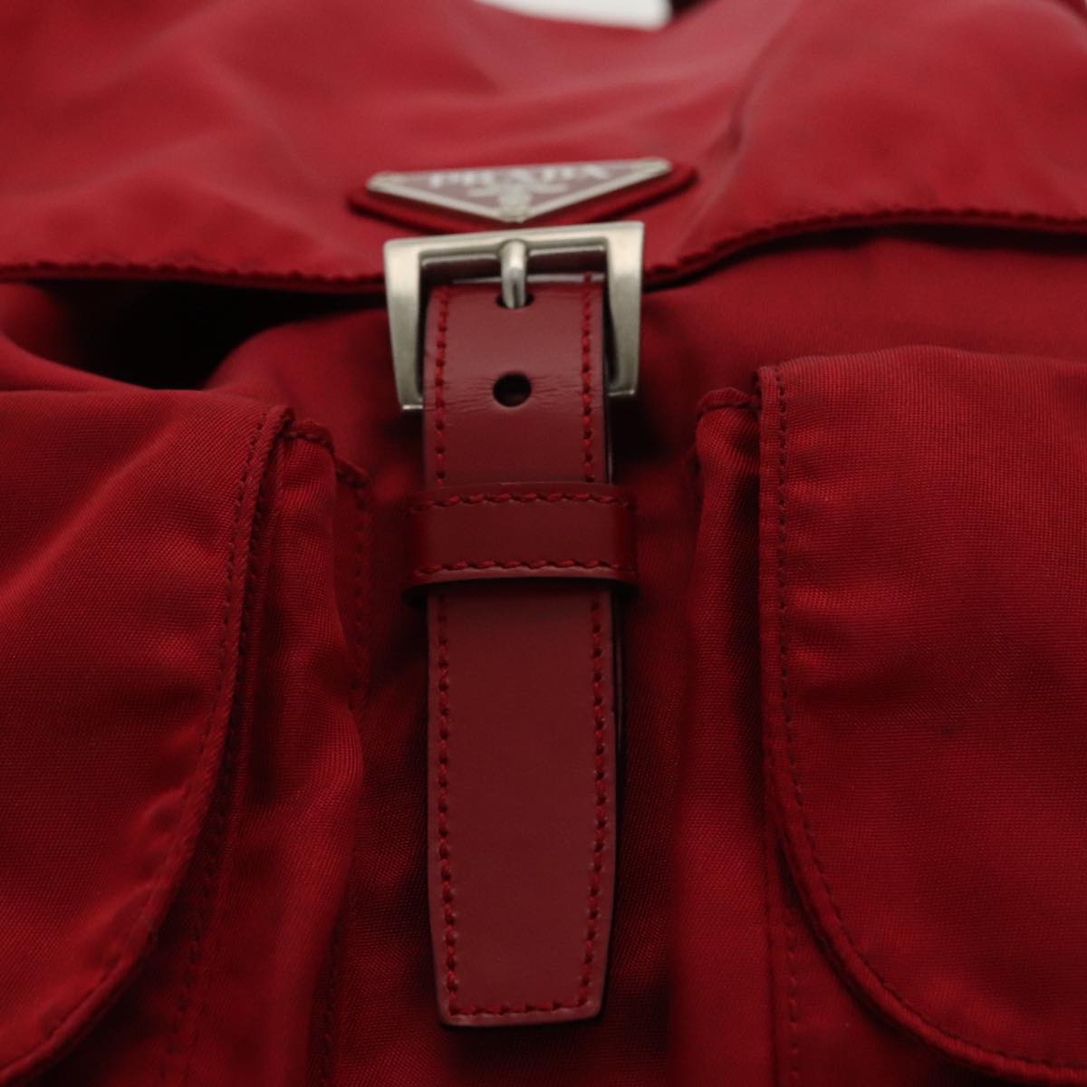 PRADA Backpack Nylon Red Auth 99487