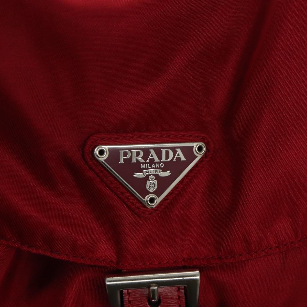 PRADA Backpack Nylon Red Auth 99487