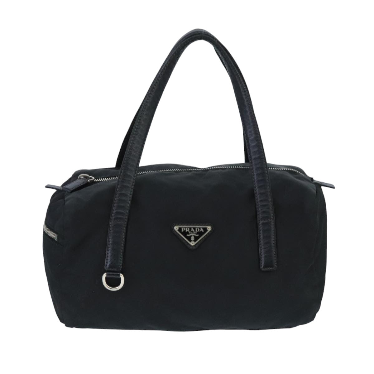 PRADA Shoulder Bag Nylon Black Silver Auth 99489