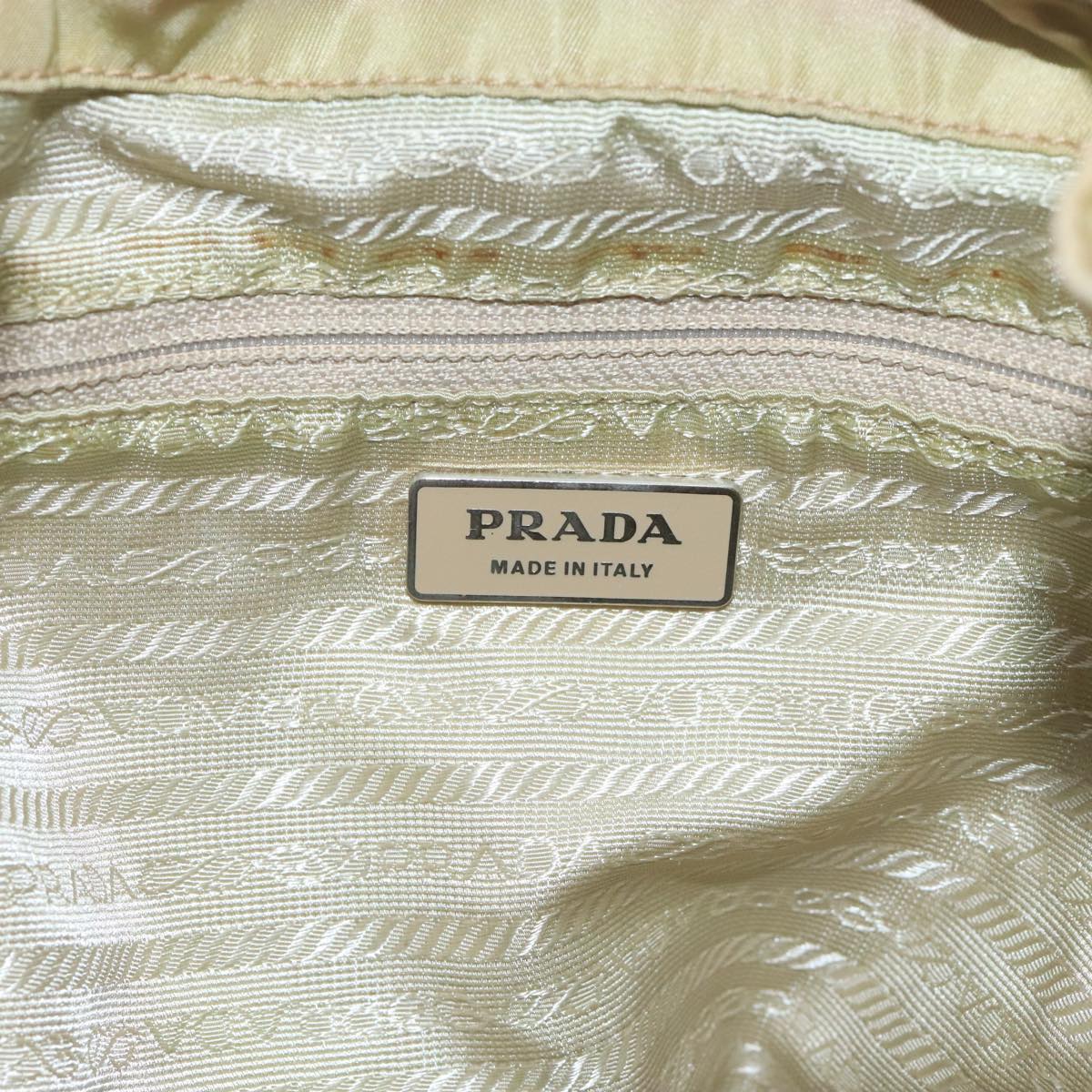 PRADA Backpack Nylon Khaki Silver Auth 99493