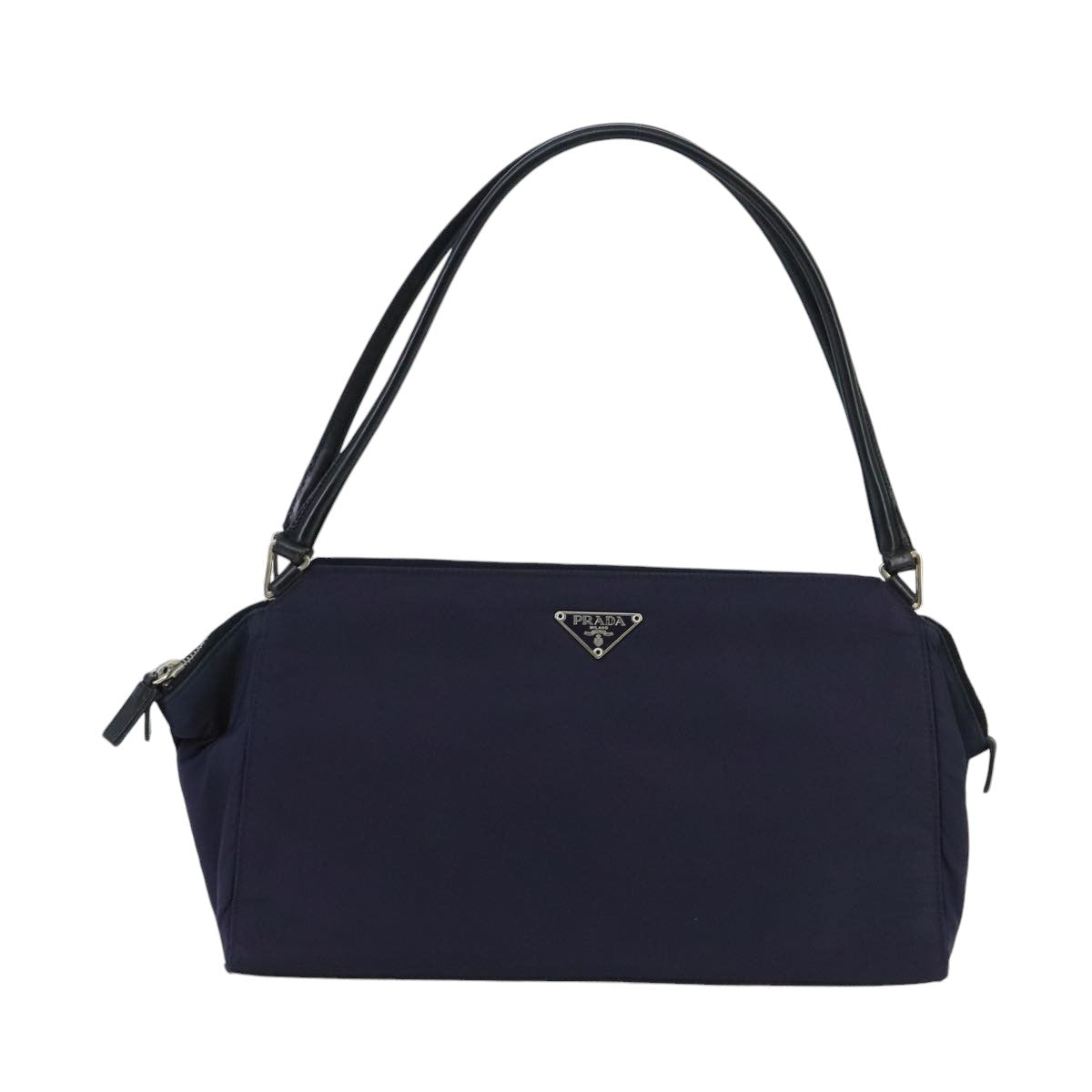 PRADA Shoulder Bag Nylon Silver Violet Auth 99495