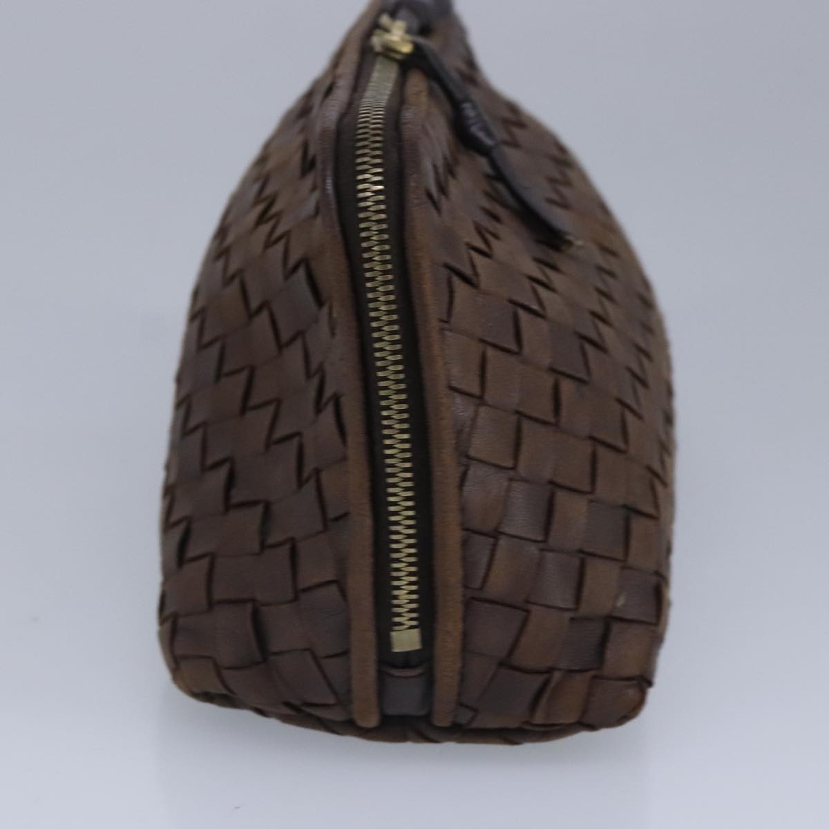 BOTTEGA VENETA INTRECCIATO Pouch Leather Brown Auth 99509