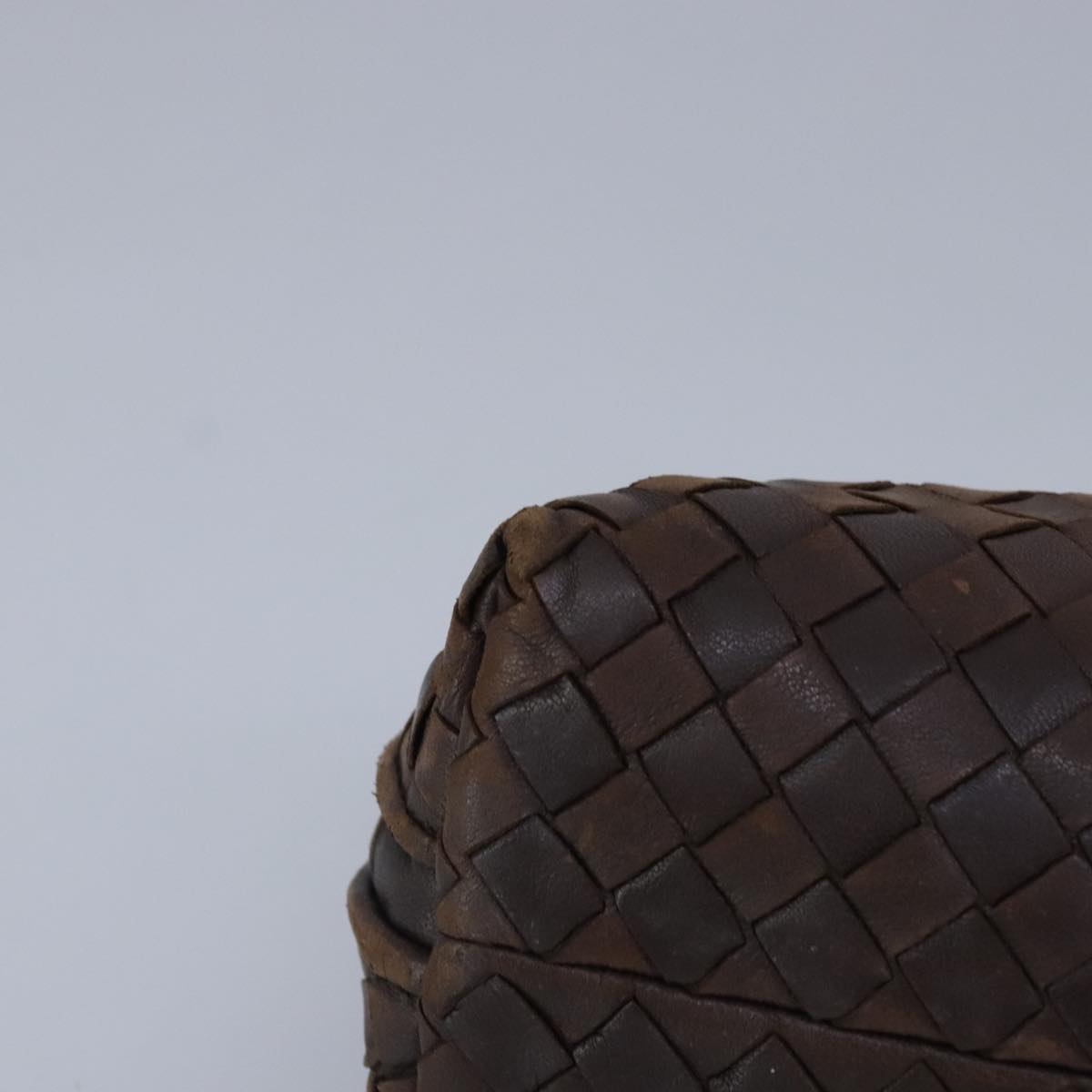 BOTTEGA VENETA INTRECCIATO Pouch Leather Brown Auth 99509