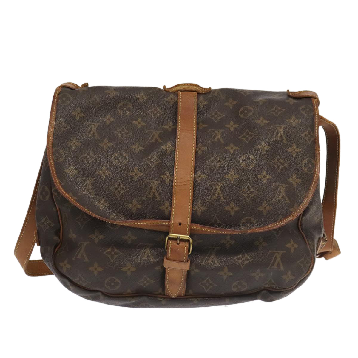 LOUIS VUITTON Monogram Saumur 35 Shoulder Bag M42254 LV Auth 99594