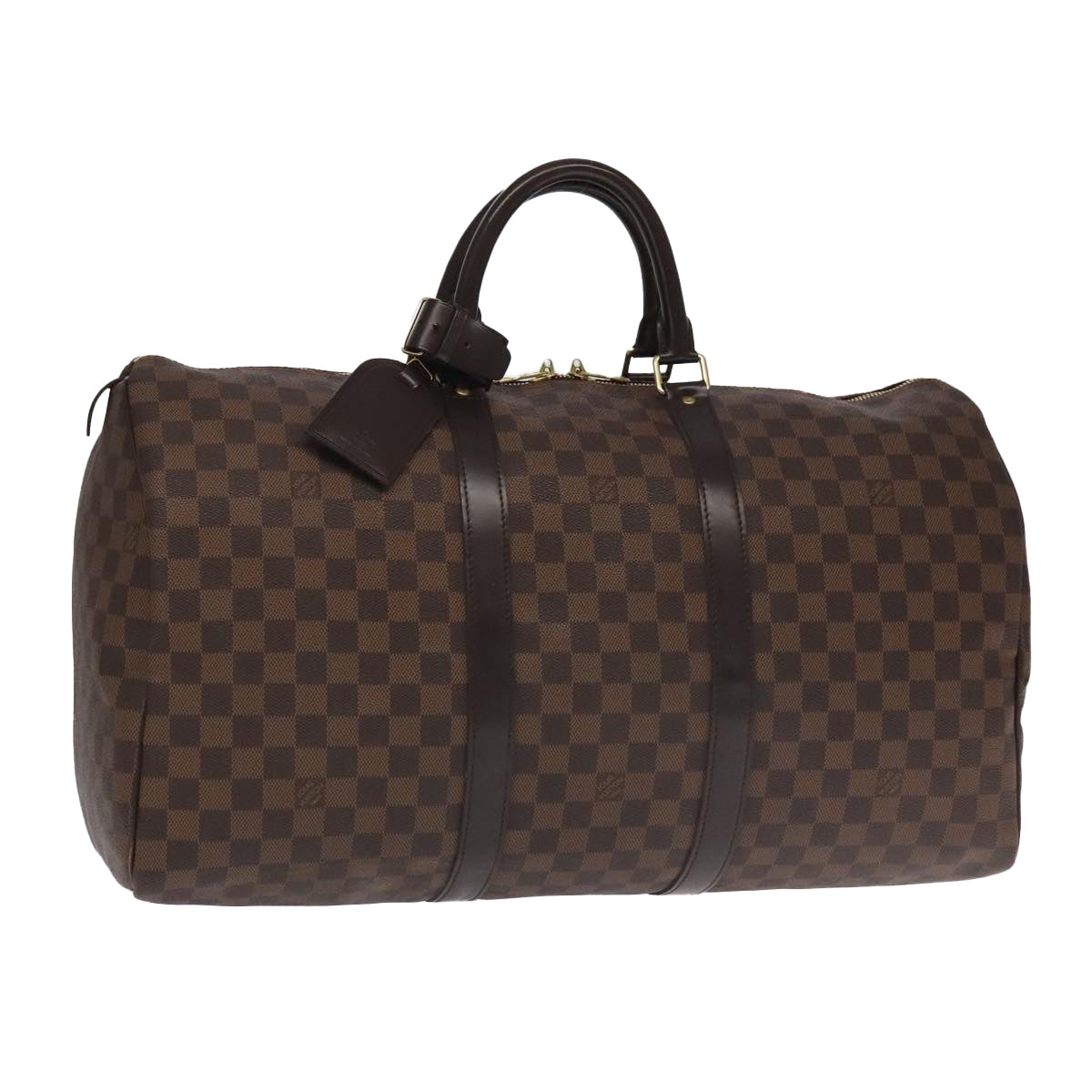 LOUIS VUITTON Damier Ebene Keepall 50 Boston Bag N41427 LV Auth 99623