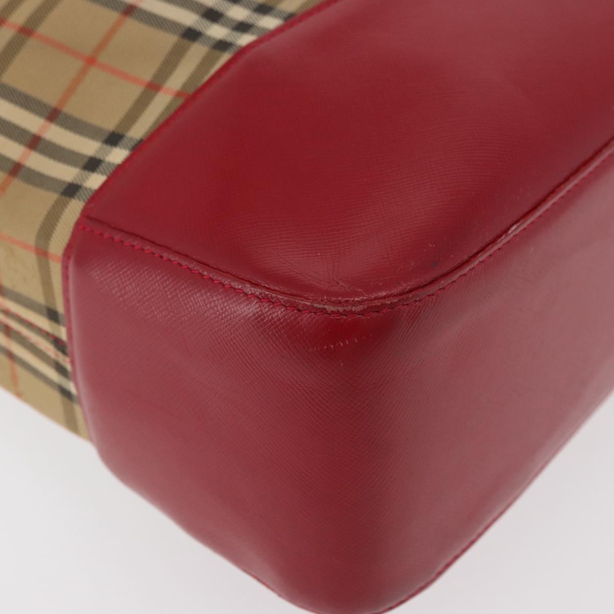 BURBERRY Nova Check Tote Bag Canvas Beige Auth 99727