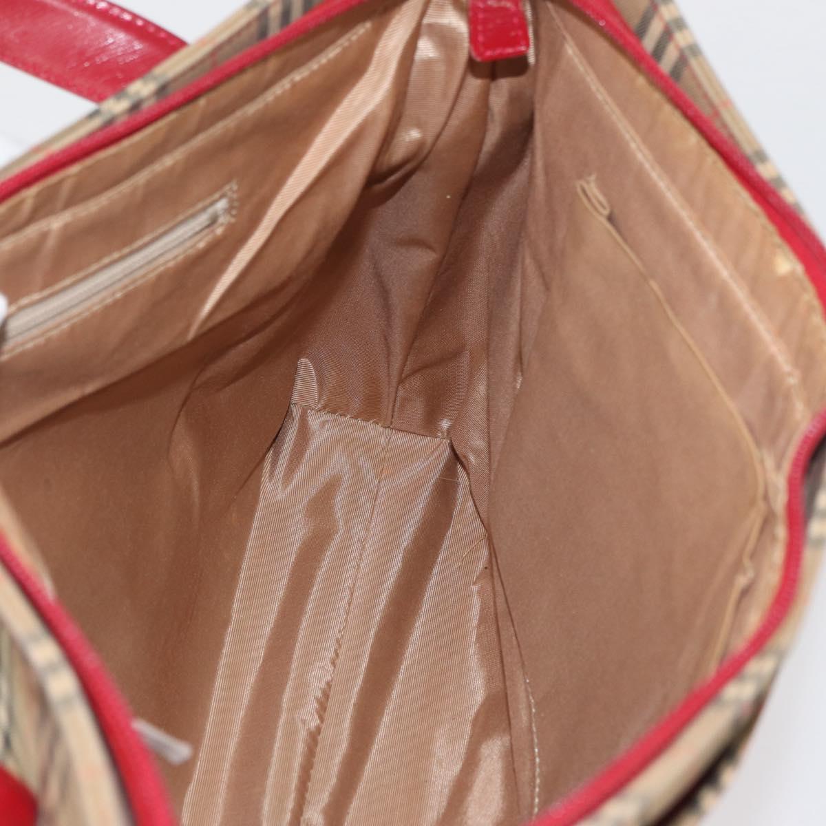 BURBERRY Nova Check Tote Bag Canvas Beige Auth 99727