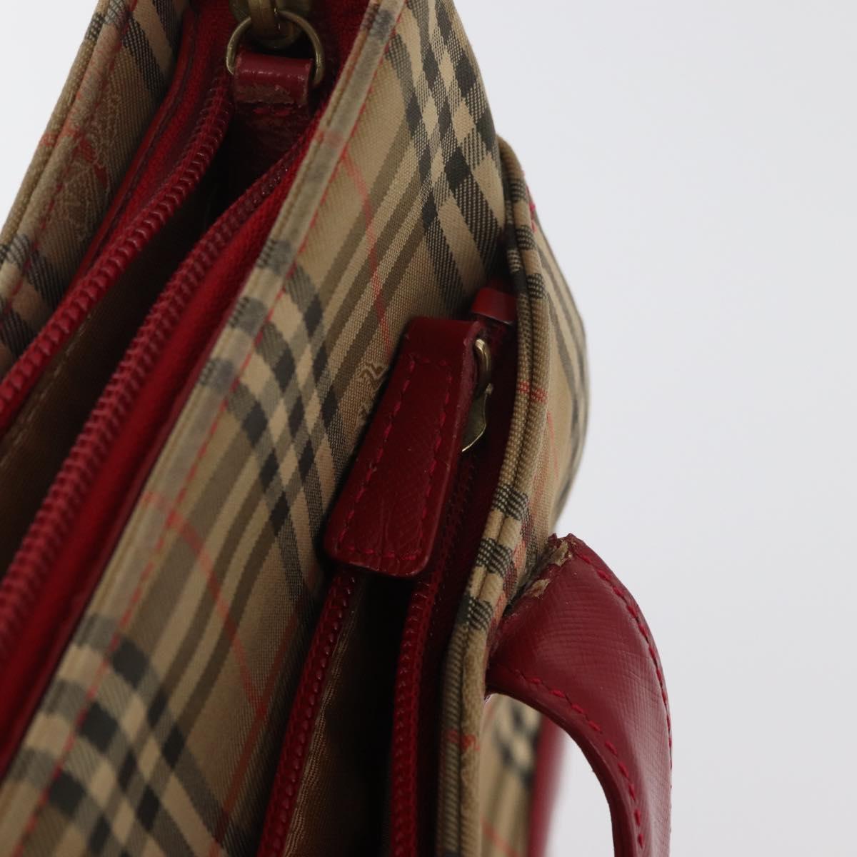 BURBERRY Nova Check Tote Bag Canvas Beige Auth 99727