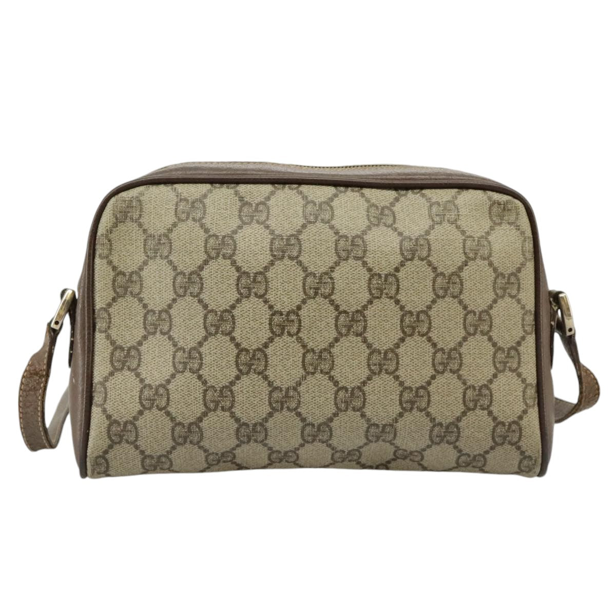 GUCCI GG Supreme Web Sherry Line Shoulder Bag PVC Beige 001 58 6594 Auth 99731