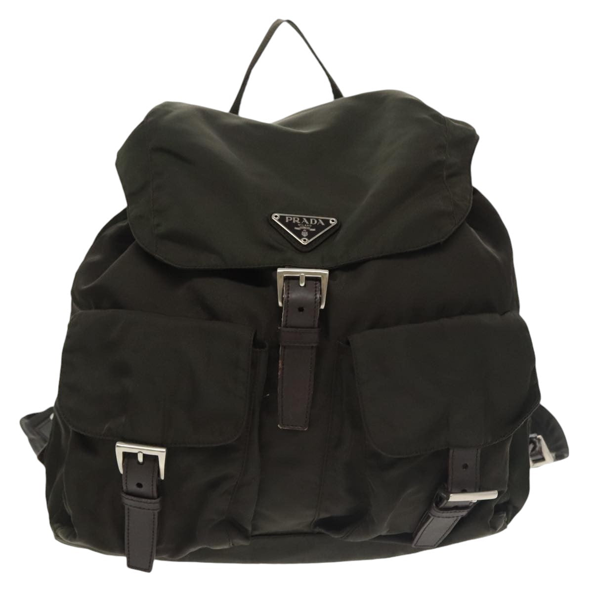 PRADA Backpack Nylon Khaki Auth 99752