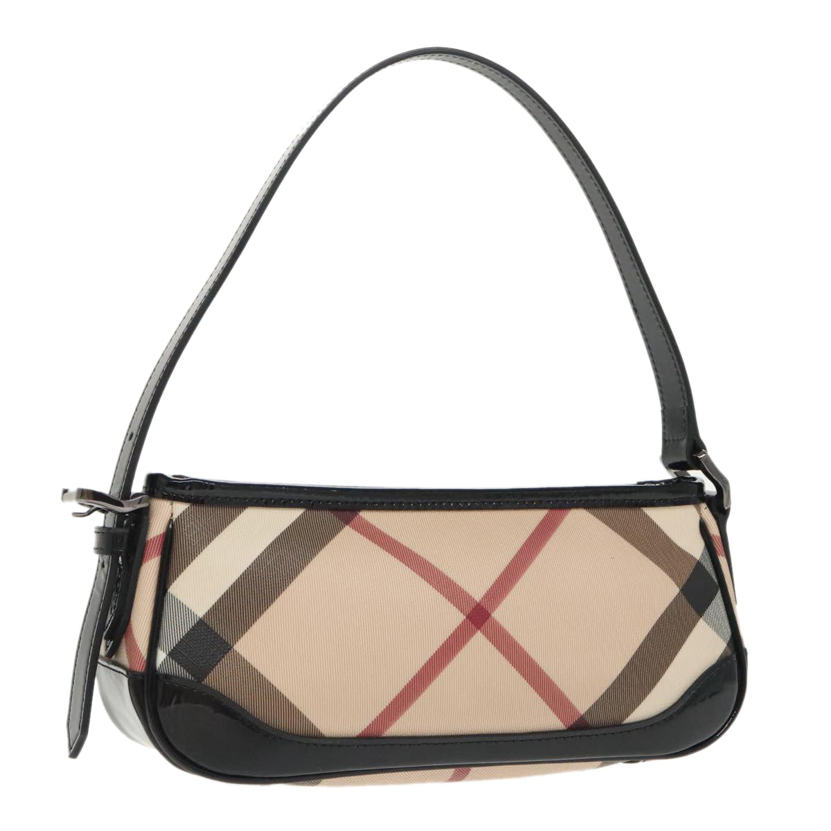 BURBERRY Nova Check Shoulder Bag PVC Beige Auth 99756