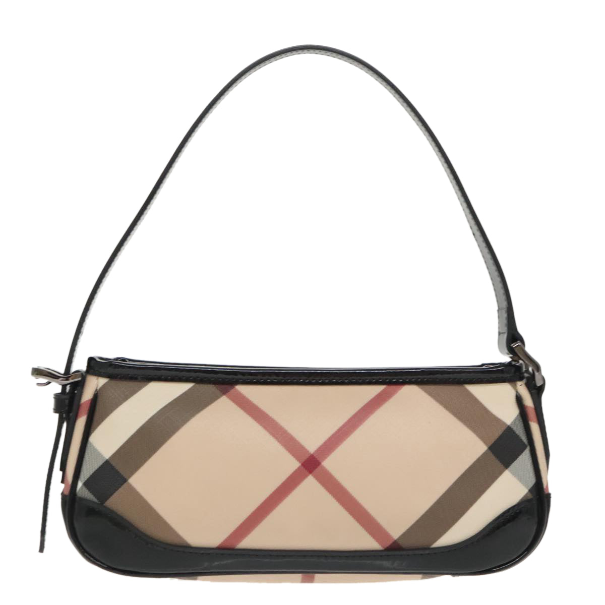 BURBERRY Nova Check Shoulder Bag PVC Beige Auth 99756