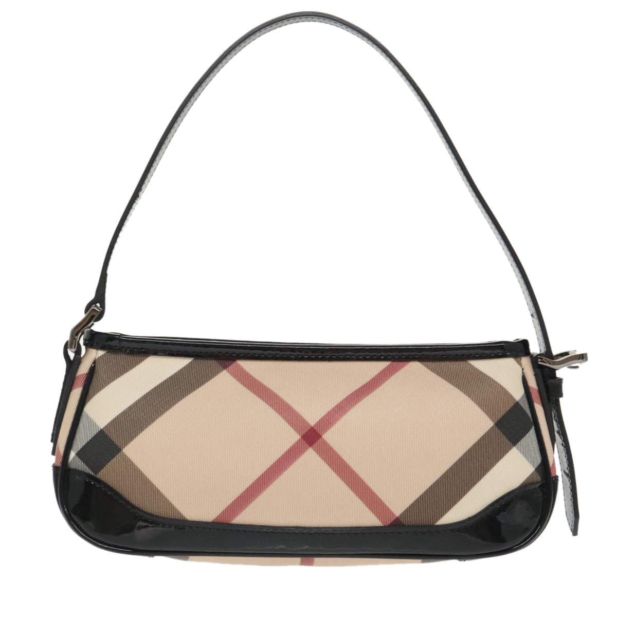 BURBERRY Nova Check Shoulder Bag PVC Beige Auth 99756