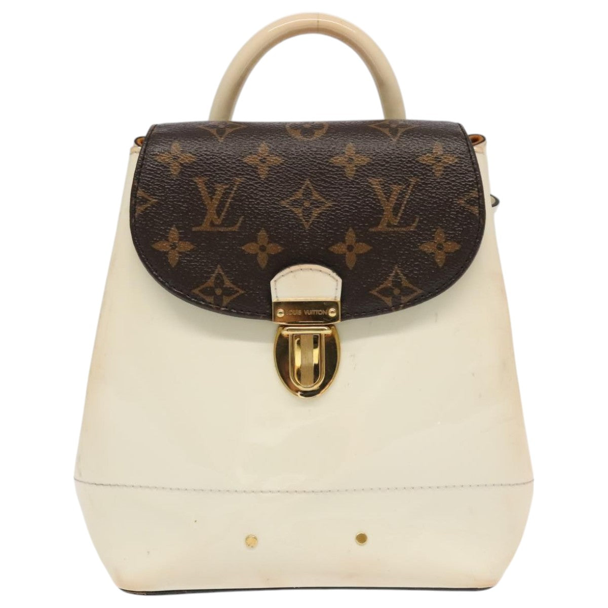 LOUIS VUITTON Monogram Vernis Hot Spring Snow Backpack White M53548 Auth 99762